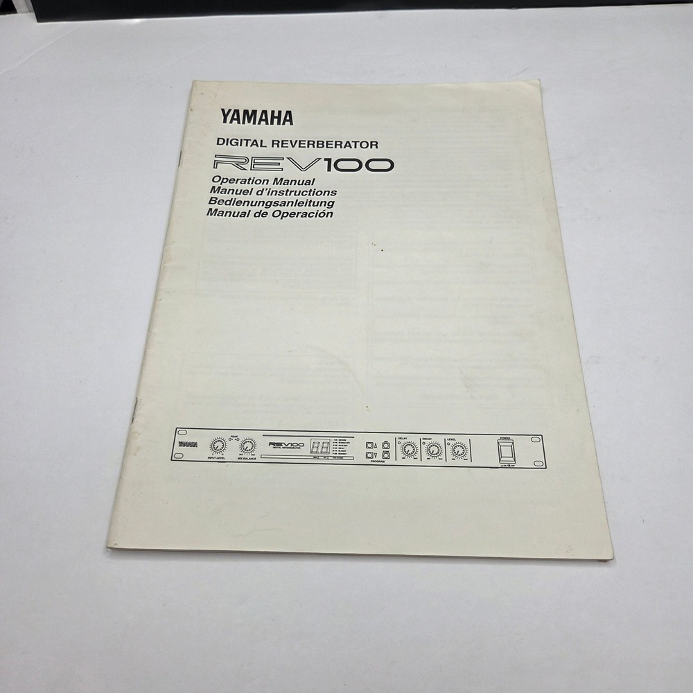 Yamaha Digital Reverberator REV100 Operation Manual - Vintage White Pro Audio